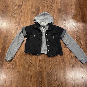 Forever 21 Denim and sweatshirt hoodie size small